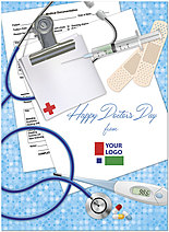 Select a verse or write your own. Blue Medical Logo Card D3089U-V
